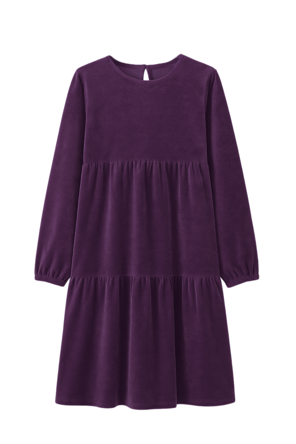 Kız Çocuk Modest Pamuk Kadife Midi Elbise