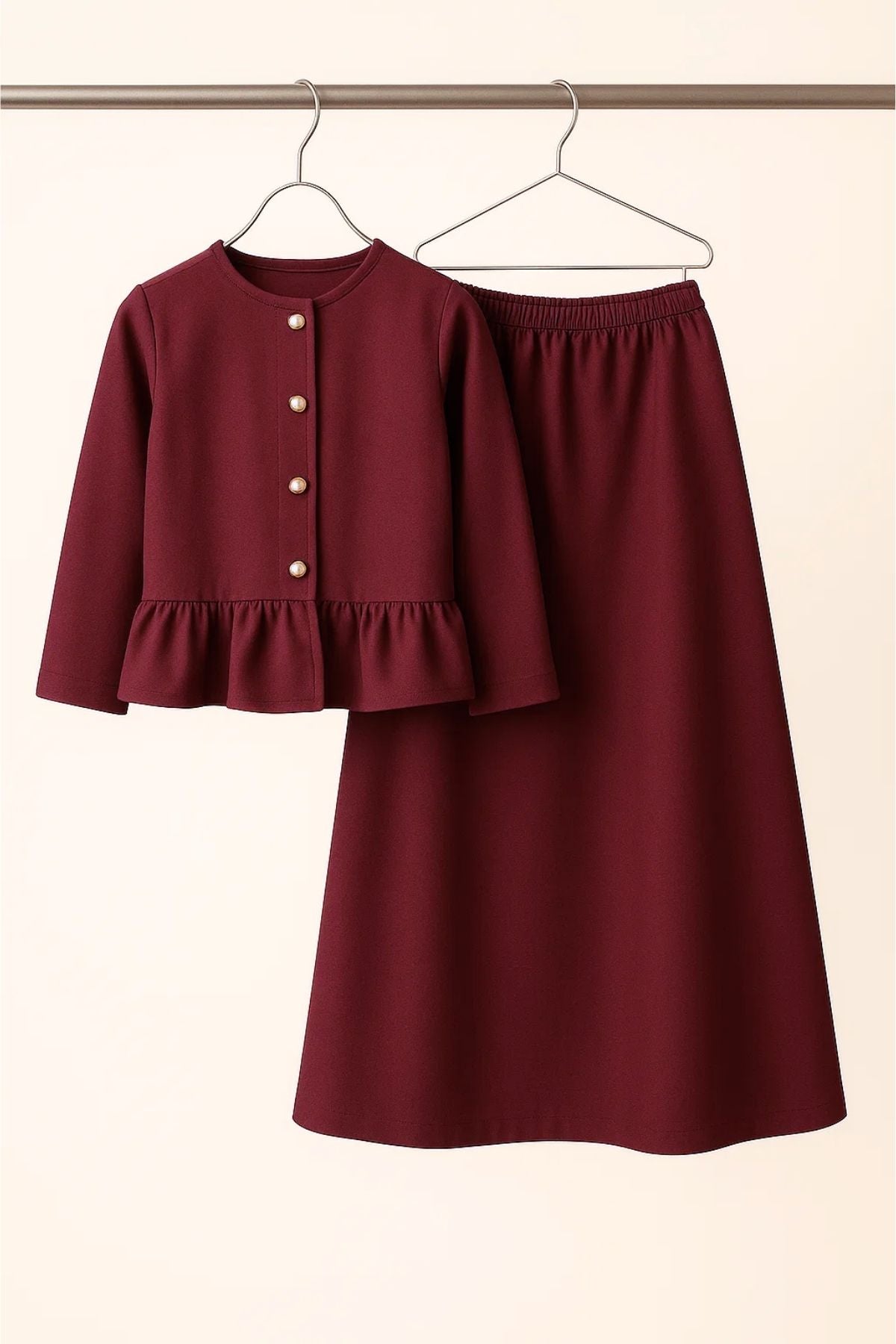 Vişne Peplum Takım