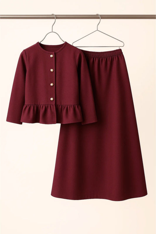 Vişne Peplum Takım