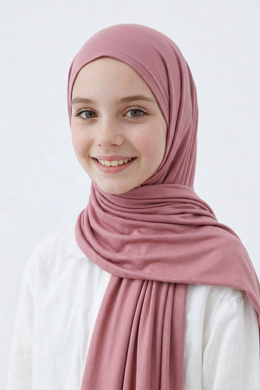Penye Şal Pudra Pembe 65x170 cm