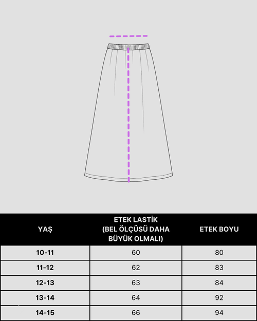 Bej Menekşe Maksi 2 İplik Etek