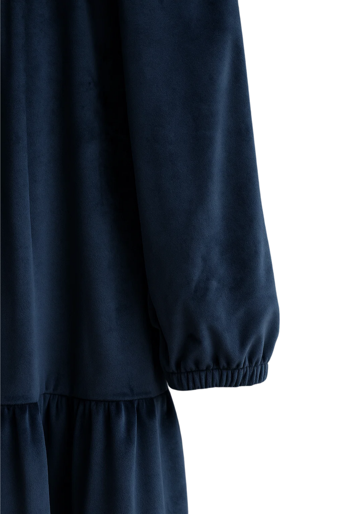 Kadife Kız Çocuk Midi Boy Lacivert Elbise