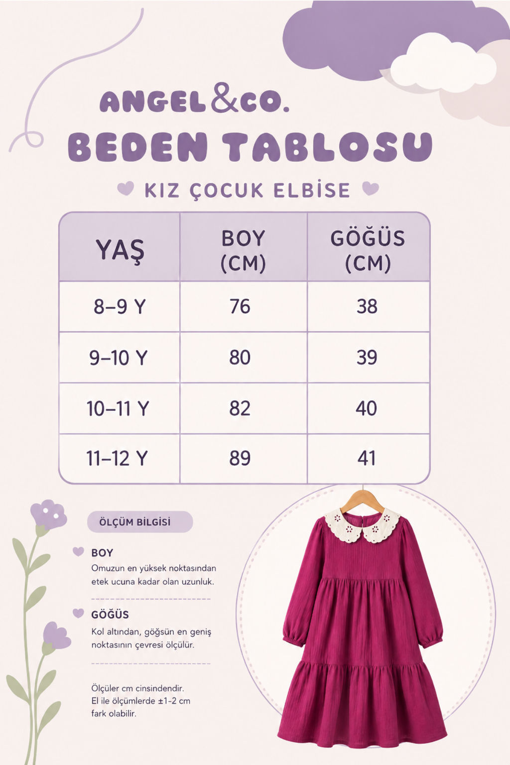 Brode Yaka Müslin Midi Elbise-Fuşya