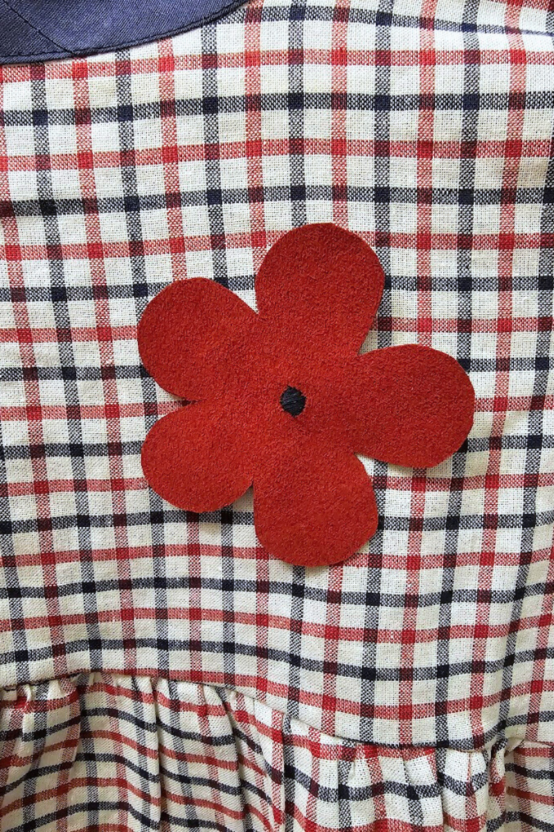 Kareli Robadan Kat Etekli Elbise