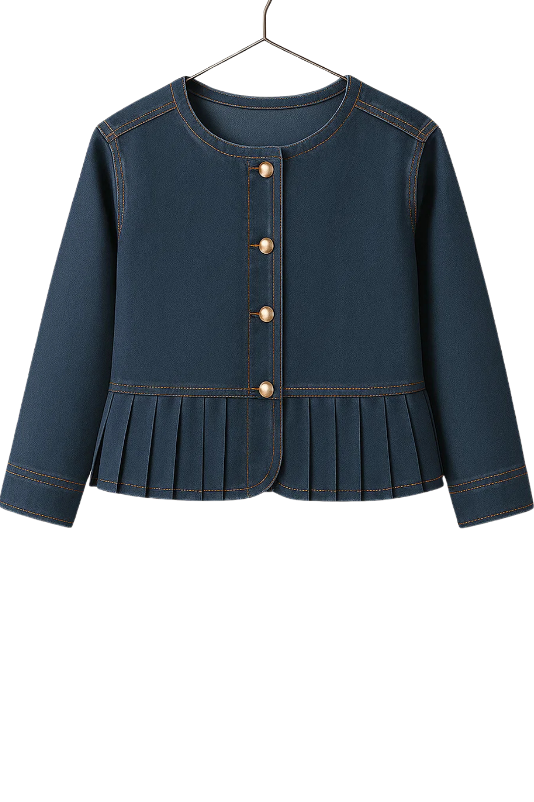 Kot Peplum Ceket ve Etek Takımı