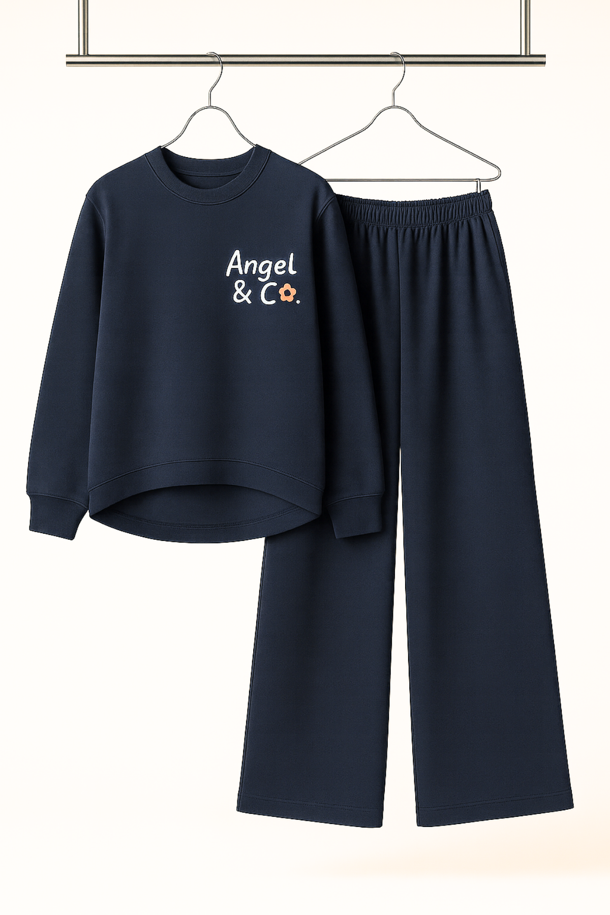 Pamuklu Geniş Kesim Lacivert Kız Çocuk Eşofman Takım