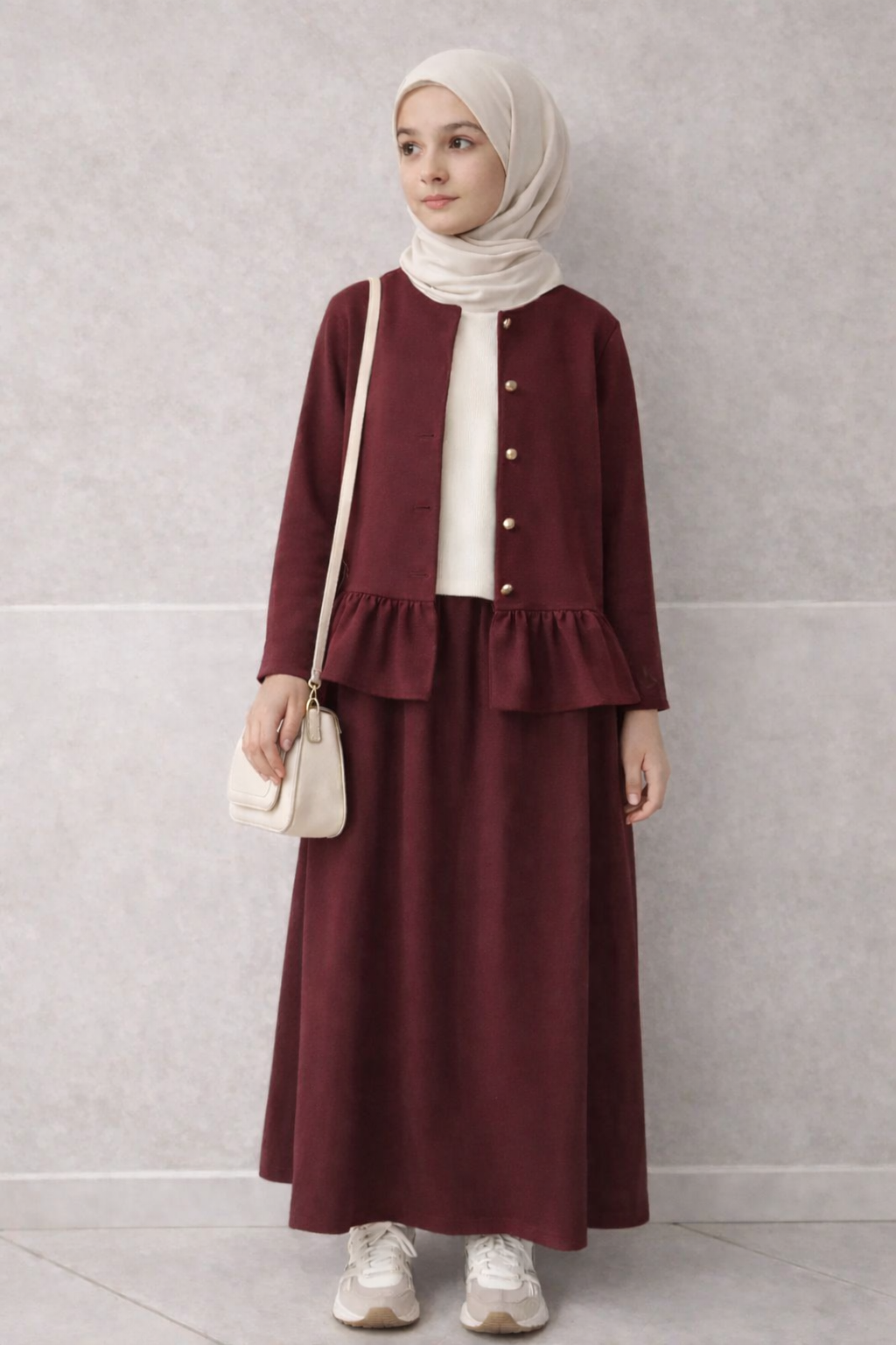 Vişne Peplum Takım