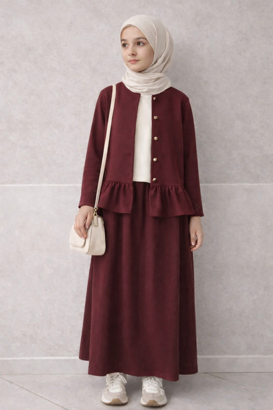 Vişne Peplum Takım