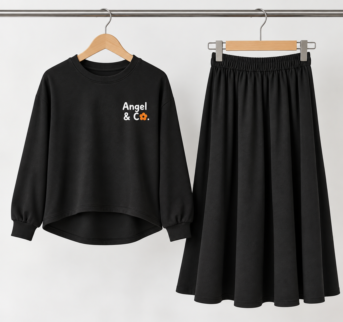 Siyah Sweat-Etek Basic Takım