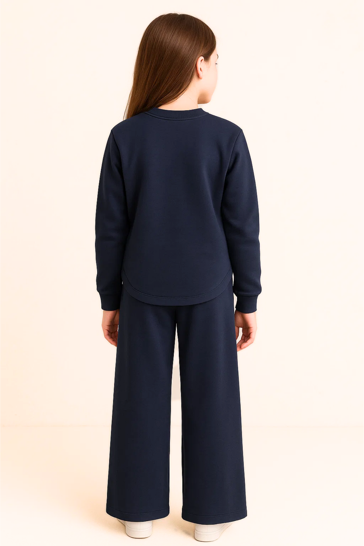 Pamuklu Geniş Kesim Lacivert Kız Çocuk Eşofman Takım